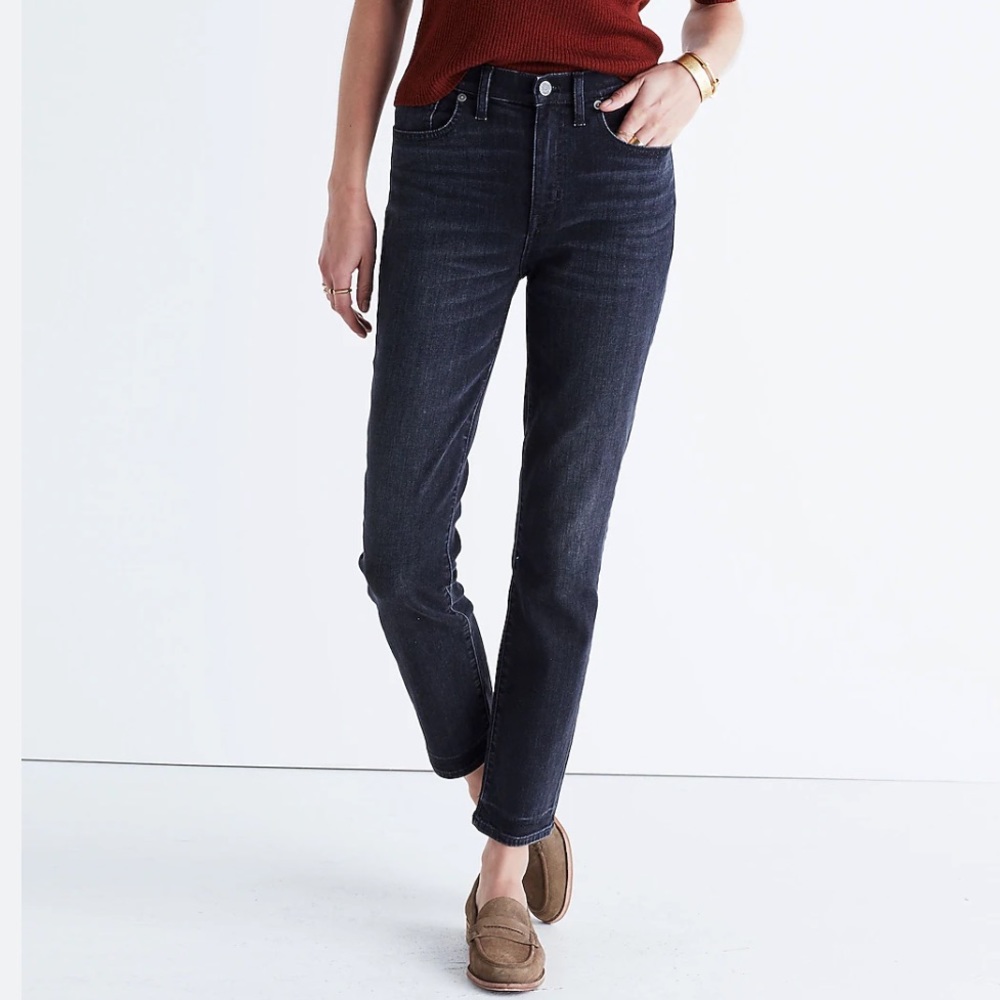 Madewell Dark Black Rinse Cruiser Straight Jeans in Weller Wash Size 27 😀